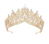 KEUKORZ Gold Crystal Crown for Women - Diamond Tiara Headband for Princess - Fashion Hair Accessory for Birthday Party Decoration