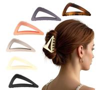 KEUKORZ Triangle Hair Claw Clips Non-slip - 6Pcs Large Claw Clips Strong Hold for Women’s Thick Hair - Fashion Accessories for Styling Holidays Makeup Washing Face(6 Colors)