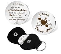 kEUkunHA Back to School Gifts for Girls 1st Day at School Gifts Starting University Primary School Secondary School Gifts Pocket Hug Token With Leather Keychain Presents for Granddaughter