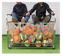 KEuLen Ball Storage Rack,Rolling Sports Ball Storage Cart Stainless Steel Thickened Mobile Soccer Basketball Cart For Garage School