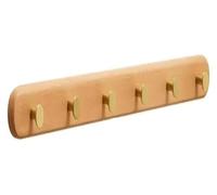 KEuLen Coat Hooks Wall Mounted, Wall-Mounted Coat Rack, Wall Mount with 4~8 Hooks Hole to Hole Wall Coat Rack for Hanging Coat Jacket Backpack Natural Wall Coat Hook(Wood Color,60 * 4.5 * 5cm)