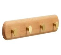 KEuLen Coat Hooks Wall Mounted, Wall-Mounted Coat Rack, Wall Mount with 4~8 Hooks Hole to Hole Wall Coat Rack for Hanging Coat Jacket Backpack Natural Wall Coat Hook(Wood Color,40 * 4.5 * 5cm)