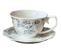 KeuLen Coffee Cups，Irregular White Pearl Cups and Plates, French Afternoon Tea, Ceramic Mug with Box