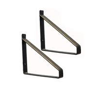 KEuLen Heavy Duty Shelf Brackets, 2 Pcs Iron Rustic Shelf Brackets Heavy Duty Floating Shelves Tripod Triangle Wall Mounted Shelve Bracket(Black,12inch(30cm))