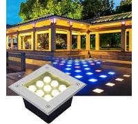 KEuLen LED Underground Light, LED Buried Light, Square Embedded Spotlight, IP67 Waterproof Ultra-Thin Path Light, Garden Courtyard Decorative Floor Lamp(Warm White,3w)