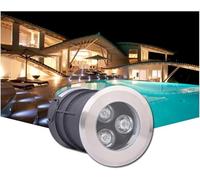 KEuLen LED Underground Light, LED Buried Light, Terrace Recessed Spotlight, Underwater Pool Light, 30° Beam Angle Floor Spotlights for Underwater, Garden, Outdoor(Warm White,75mm-3w(12V))