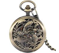 KeuLen Vintage Pocket Watch,Pocket Watch with Chain for Men Women,Mechanical Pocket Watch Vintage Bronze/Silver Pendant Manual Winding Clock Men's and Women's (A One Size) (Color : B) (Color : B)