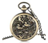 KeuLen Vintage Pocket Watch,Pocket Watch with Chain for Men Women,Men's Hand-Wind Mechanical Pocket Watch Vintage Design with Chain and Gift Box