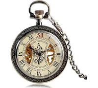 KeuLen Vintage Pocket Watch,Pocket Watch with Chain for Men Women,Vintage Tree Pattern Hand Winding Pocket Watches Women Men Mechanical Chain Exquisite Skeleton Roman Numbers Wind Up Gift