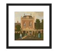 Keun Garden Coach House Keizersgracht Amsterdam 8X8 Inch Square Wooden Framed Wall Art Print Picture with Mount Artery8 Black One Size