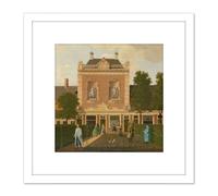 Keun Garden Coach House Keizersgracht Amsterdam 8X8 Inch Square Wooden Framed Wall Art Print Picture with Mount Artery8 White One Size