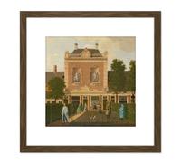 Keun Garden Coach House Keizersgracht Amsterdam 8X8 Inch Square Wooden Framed Wall Art Print Picture with Mount Artery8 Brown One Size