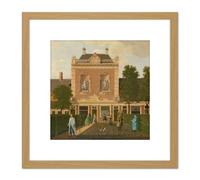 Keun Garden Coach House Keizersgracht Amsterdam 8X8 Inch Square Wooden Framed Wall Art Print Picture with Mount Artery8 Light Oak One Size