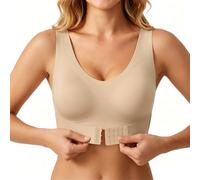 KEUOIA Posture Corrector Bra, Seamless Wireless Bras for Women Comfortable Full Coverage Bras Wide Back Support Bra (UK, Alpha, XL, Regular, Regular, Nude)