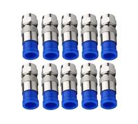 KEUQIXMR 2/10pcs RG6 F Type Connector Coax Coaxial Compression Fitting Waterproof Connection Straight Antenna Cable Adapter Blue Black(Blue 10pcs)