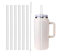 KEUYE 64oz Straw Compatible With Stanley, Extra Long Quencher 64 oz Straw,Cleaning Brush And Iceflow Flip Straw Tumbler 64 oz Compatible With Stanley Accessories,Resuable Ice Flow Flip Straw 64 oz