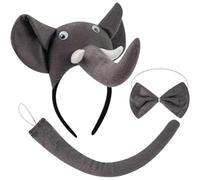 Keuyeo 1 Set Elephant Costume Accessories Kit for Includes Elephant Ear Headband Bow Tie Decor and Tail for Carnival and Party Fun