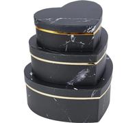 Keuyeo 3 Pcs Heart Shaped Box Wrapping Basket Flower Packaging Flowery Hat for Arrangements Candle Black Marbles Candle Packaging with Cover Packing Basket