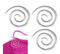 Keuyeo 3 Pcs Spiral Cable Knitting Needle, Metal Circular Knitting Needle Cable Needles, Handmade Shawl Pin Yarn Sewing Knitting Tool