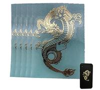 Keuyeo 5pcs/set Dragon Metal Scrapbook Stickers Mobile Phone Stickers Laptop Decoration Stickers Self-adhesive Stickers