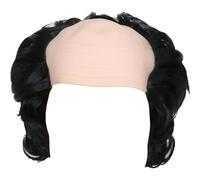 Keuyeo Black Bald Cap with Hairs Balding Wig Hat Old Man Wig Headwear for Halloween Carnival Cosplay Costume Parties Fancy Dress