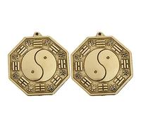 Keuyeo Chinese Feng Shui Mirror Brass or Copper Wall Hanging Decor Bagua Mirror Concave Bagua Mirror Feng Shui Yang Art Wall Decor Gossip Mirror for Wall Decor