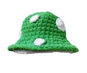 Keuyeo Cute Knitted Mushroom Hat Foldable Crochet Fisherman Hat Handmade Knitting Mushroom Hat Crochet Bucket Hat for Chidren Kids