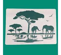 Keuyeo Elephant Wild Africa Diy Layering Stencils Wall Painting Scrapbook Coloring Embossing Album Decorative Template