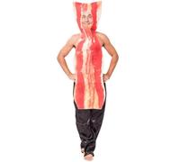 Keuyeo Funny Halloween Bacon Costume for Adult Bacon Strip Costume Funny Food Outfit Halloween Cosplay Costume