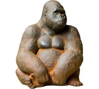 Keuyeo Gorilla Sculpture Gorilla Figure,Vintage Iron Animal Statue Ornament Unique Office Decor Statue Desk Room Decorations Home Living Room Ornaments