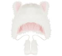 Keuyeo Kawaii Cat Ear Beanie Hat Plush Winter Warm Cap Funny Anime Hat Lovely Lolita Hat Costume Party Hat for Women Girls