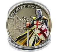 Keuyeo Knights Templar Coin Crusader Commemorative Coin Vintage Challenge Coin Holy Shield Medal for Art Collection Lovers