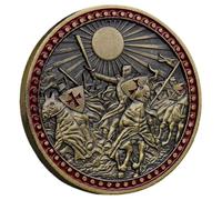 Keuyeo Knights Templar Coin Crusader Commemorative Coin Vintage Challenge Coin Holy Shield Medal for Art Collection Lovers