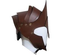 Keuyeo Medieval Greek Knight Gladiator Helmet Roman Helmet Renaissance Viking Leather Helmet Halloween Cosplay Costumes