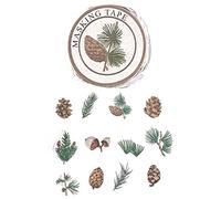 Keuyeo Pine Leaves Washi Tapes 100pcs/roll Masking Washi Sticker Vintage Washi Tape for Diy Diary Hand Ledger Scrapbook