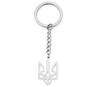 Keuyeo Ukraine National Emblem Keychains Ukrainian Symbol Trident Key Holders Bag Charms Car Key Pendant for Purse Handbag Bag Decoration