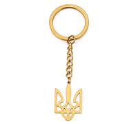 Keuyeo Ukraine National Emblem Keychains Ukrainian Symbol Trident Key Holders Bag Charms Car Key Pendant for Purse Handbag Bag Decoration