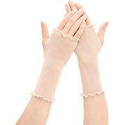 Keuyeo Womens Mesh Fingerless Gloves Summer Driving Gloves Anti Uv Sunscreen Elegant Ladies Half Finger Fishnet Gloves Mesh Mitten