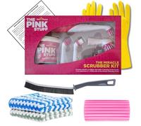 Kevagh Premium Cleaning Bundle - The Pink Stuff Battery Scrubber, 1. 500g Miracle Cleaning Paste, Pink Damp Duster Sponge, Narrow Gap Brush, 2 Microfiber Cloths, Rubber Gloves, and Advice Leaflet