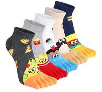 Kevaler Toe Socks for Women, Women's Department, Adult Women, Outdoor Enthusiasts, Female, Toe Socks, Five Finger Socks, 3-8 Size, Multicolour, 10 Count