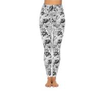 KevaMolly Women's Workout Leggings with Pockets - Thick, High-Waist, 4-Way Stretch Running Yoga Pants, Grey Rose, S