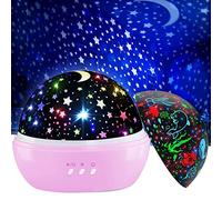 KEVAP Girls Night Light,360° Rotating Starry Night Light Projector for Babys,Ocean Wave Projector for Kids Toddlers,Christmas Gifts Stocking Stuffers for Kids,Girls Beroom Decor (Pink)