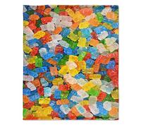 Kevcer Candy Gumdrops Blanket Gifts - Super Soft Flannel Fleece Food Blanket, Lightweight Microfiber Cozy Plush Blanket for Couch Sofa M 60x50 in for Teens/Travel