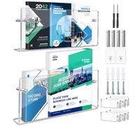 Kevenal Brochure Holder Wall Mount 2 Packs, Acrylic Brochure Display, Wall Mounted Literature Rack, 15.6 IN Long for Real Estate, Hotel, School (5mm Thick & 2 Packs)