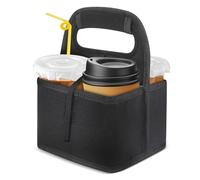Kevenal Reusable Insulated Drink Carrier with Handle, Portable Collapsible Drink Carrier, Foldable Drink Caddy Holder Organizer Tote Bag for Delivery Driver Hot and Cold Drinks