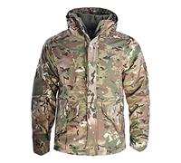 Kevents Tactical Hiking Men Waterproof Warm Hooded Windbreaker Fleece Hunt Clothes Camouflage Army Military Jacket CP-Camouflage M
