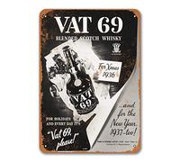 Keviewly 1936 Vat 69 Scotch Whiskey Sign, Retro Metal Sings Wall Decor Art Vintage Tin Signs for Beer Pub Kitchen BBQ Restaurant Dinner Room Bakery 8x12 Inch