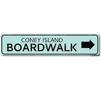 Keviewly Coney Island Boardwalk Tin Wall Sign The Art Iron Painting Plaque Metal Wall Decoration Poster Decor Gifts for Office Home Man Cave Cafe Shop bar