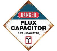 Keviewly Danger Flux Capacitor Tin Sign Vintage Iron Painting Wall Decorative Trend Popular Poster Handmade Art for Bar Cafe Store Home Garage
