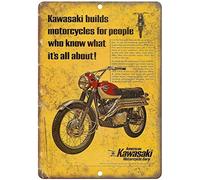 Keviewly Kawasaki Motorcycle Corp Tin Wall Sign The Art Iron Painting Plaque Metal Wall Decoration Poster Decor Gifts for Office Home Man Cave Cafe Shop bar